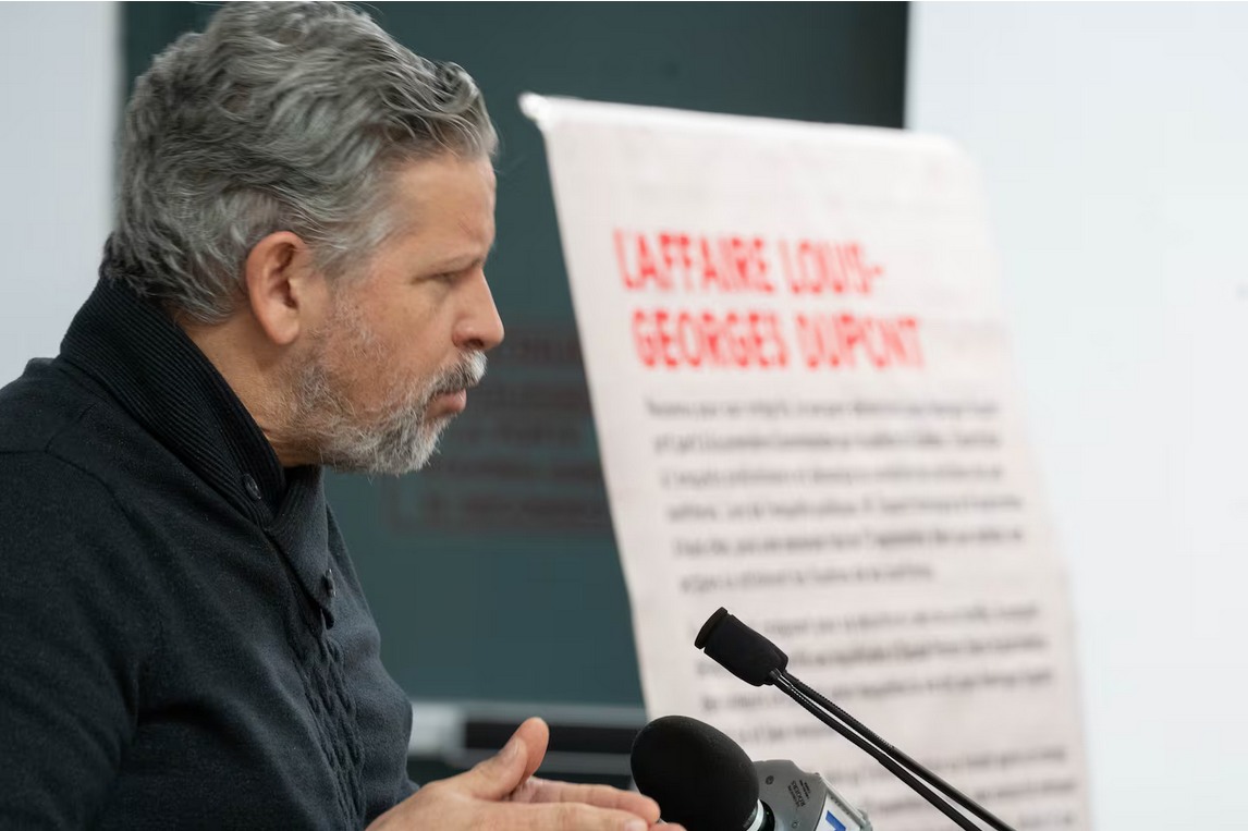 Stéphane Berthomet donnant une conférence